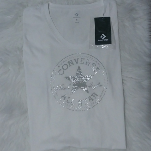 NWT Metallic Converse Chuck All Star Patch T-Shirt - Picture 4 of 6
